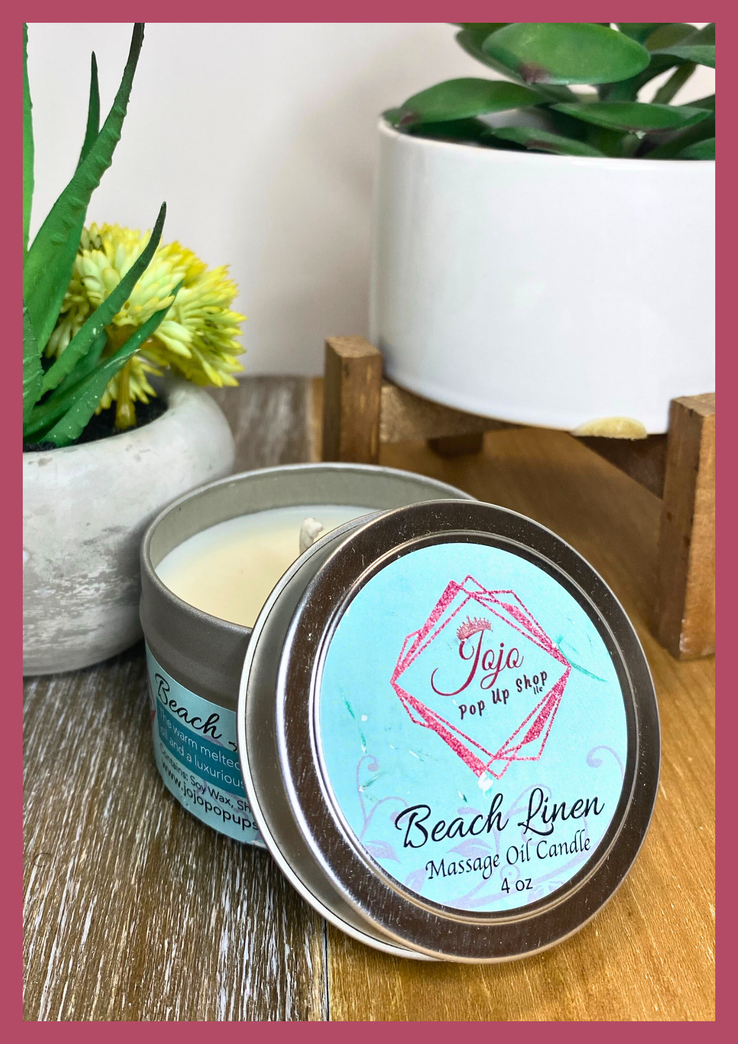 Beach Linen Massage Oil Candle